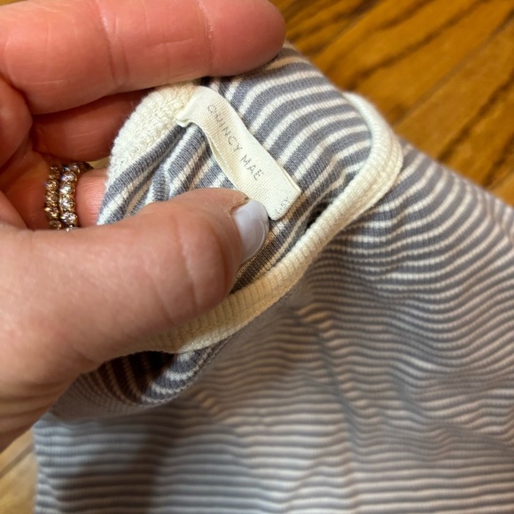 Quincy Mae Striped Ribbed Kids Tee & Legging Set - gray and white, size: 4-5T - Picture 3 of 5